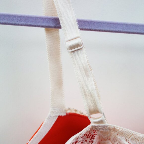 Victorias Secret Dream Angel Lined Demi Floral Orange Bra (40D) NWOT! - Picture 6 of 9